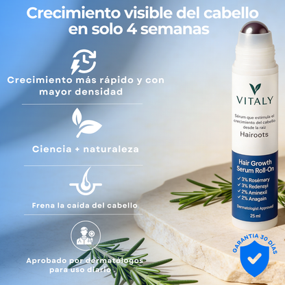 Roll-On Capilar para Frenar la Caída y Estimular el Crecimiento, activando folículos dormidos